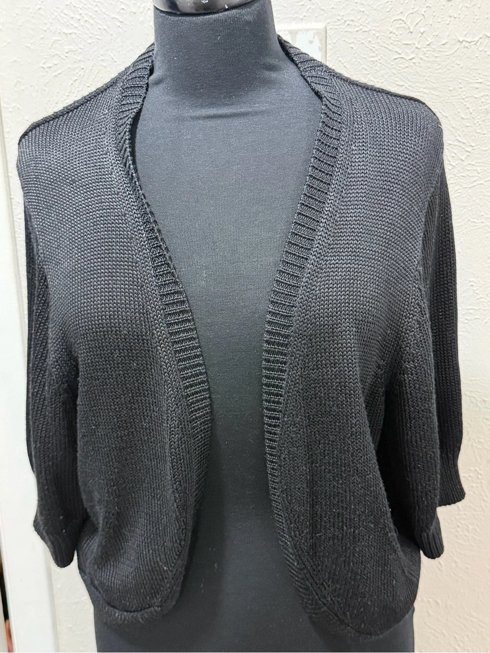 Michael Kors Black Open-Front Knit Cardigan